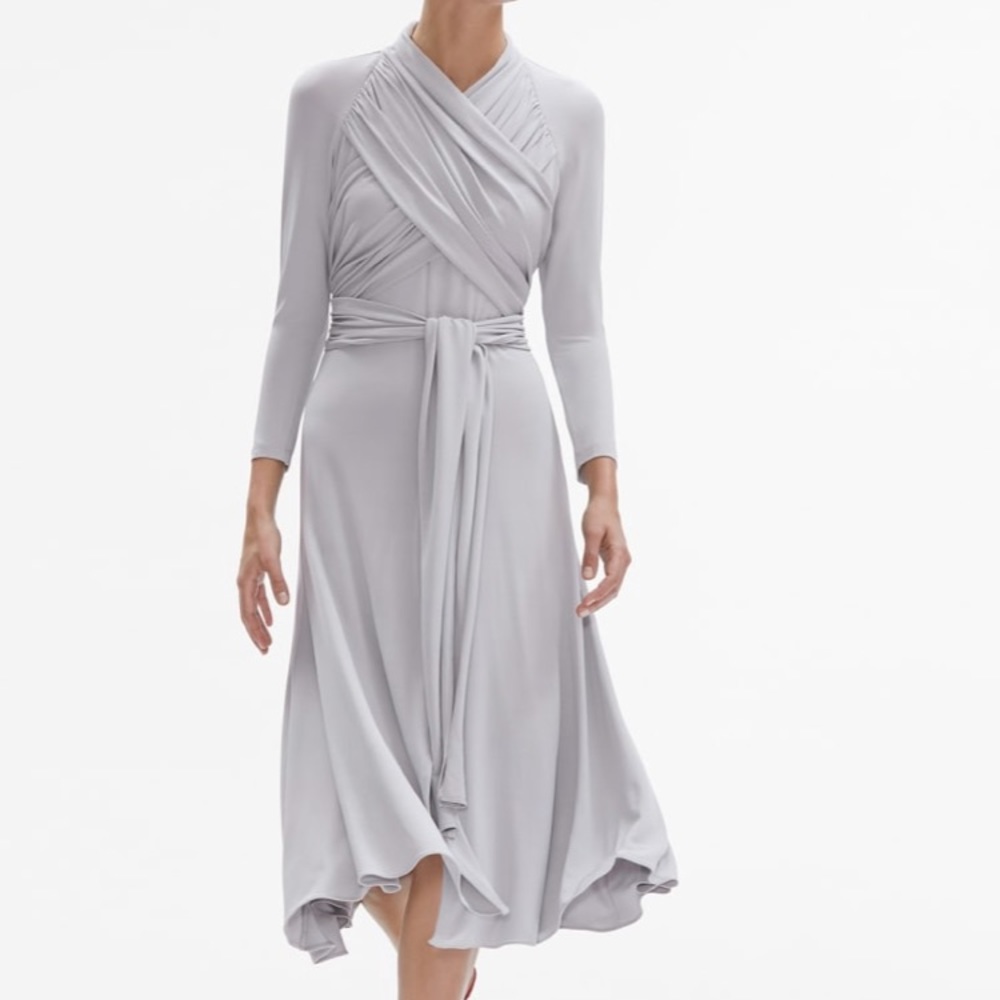 MM LaFleur Gray Goddess Wrap Dress